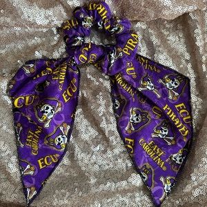 East Carolina University Hair Scrunchie W/Scarf Handmade